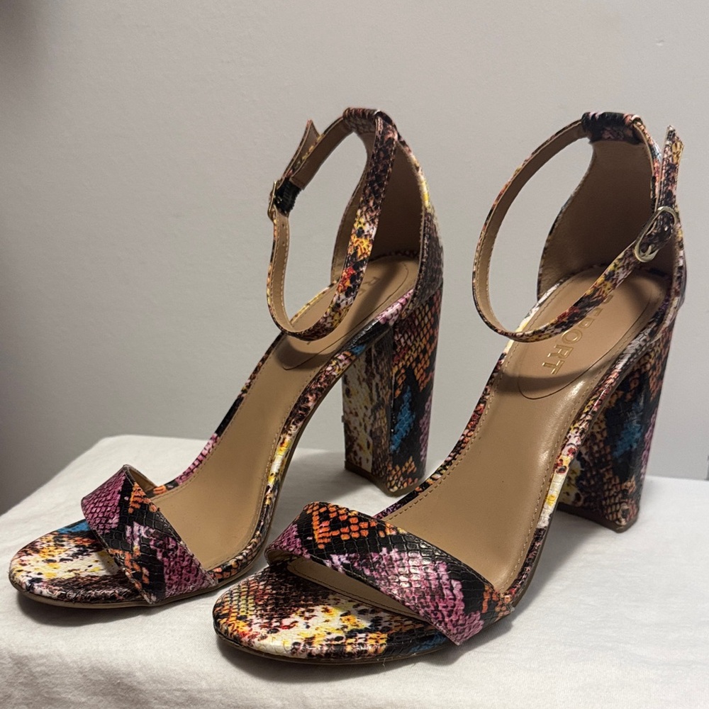 Report Multicolor Snake Print Heels